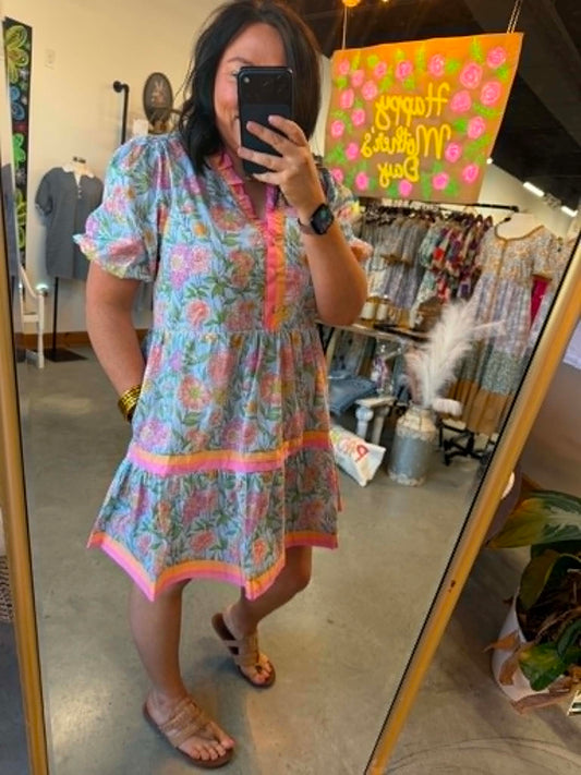 Marigold Bloom Mini Dress