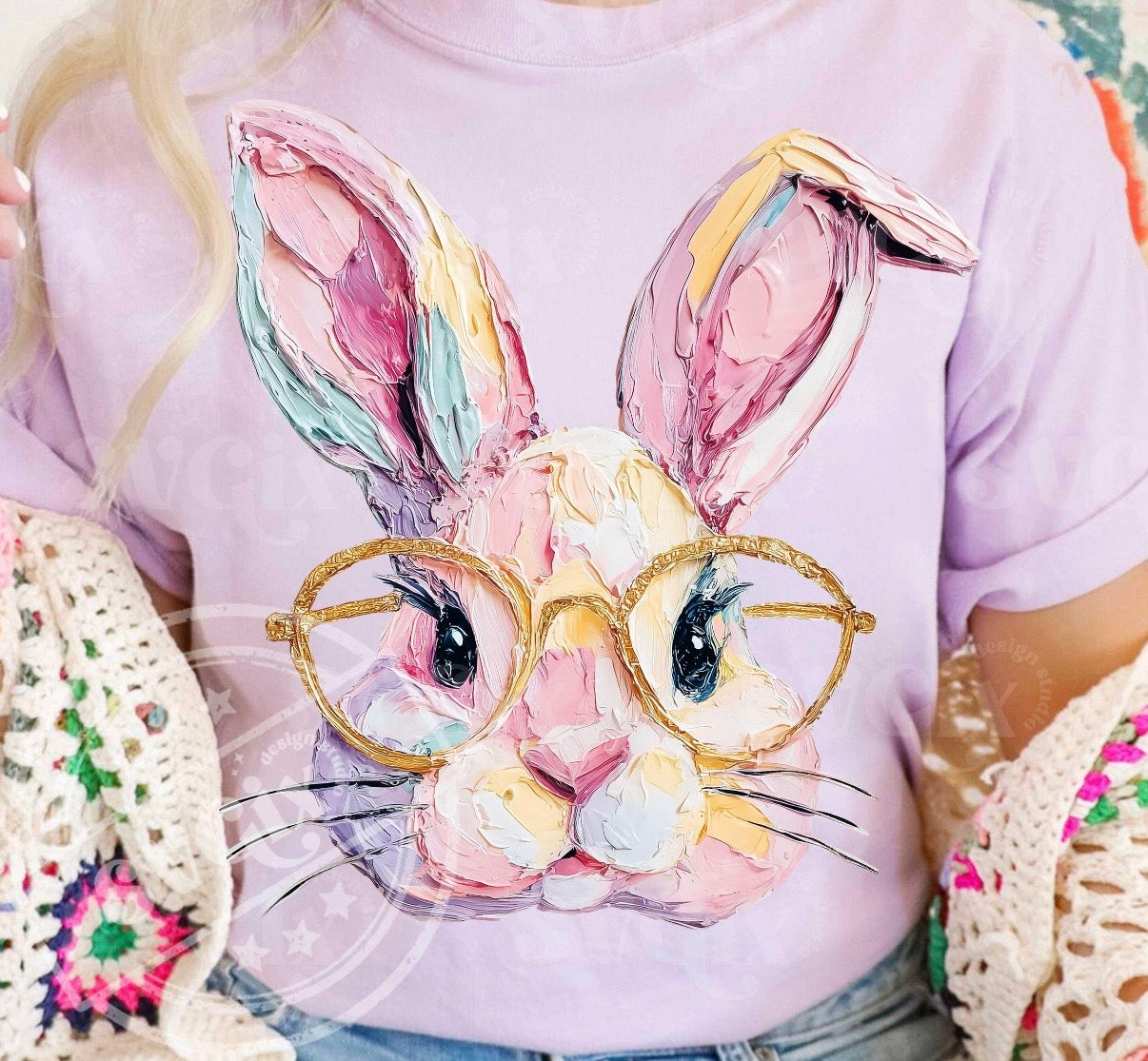 Faux Painted Bunny Tee