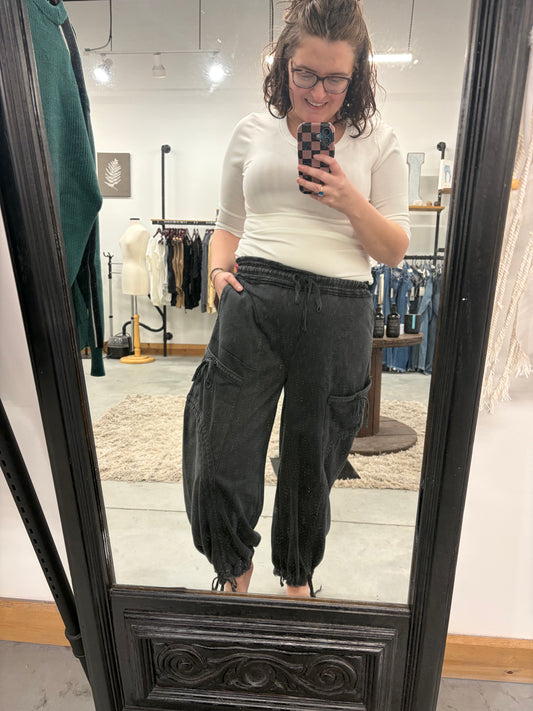 Jog on Barrel Leg Sweatpants