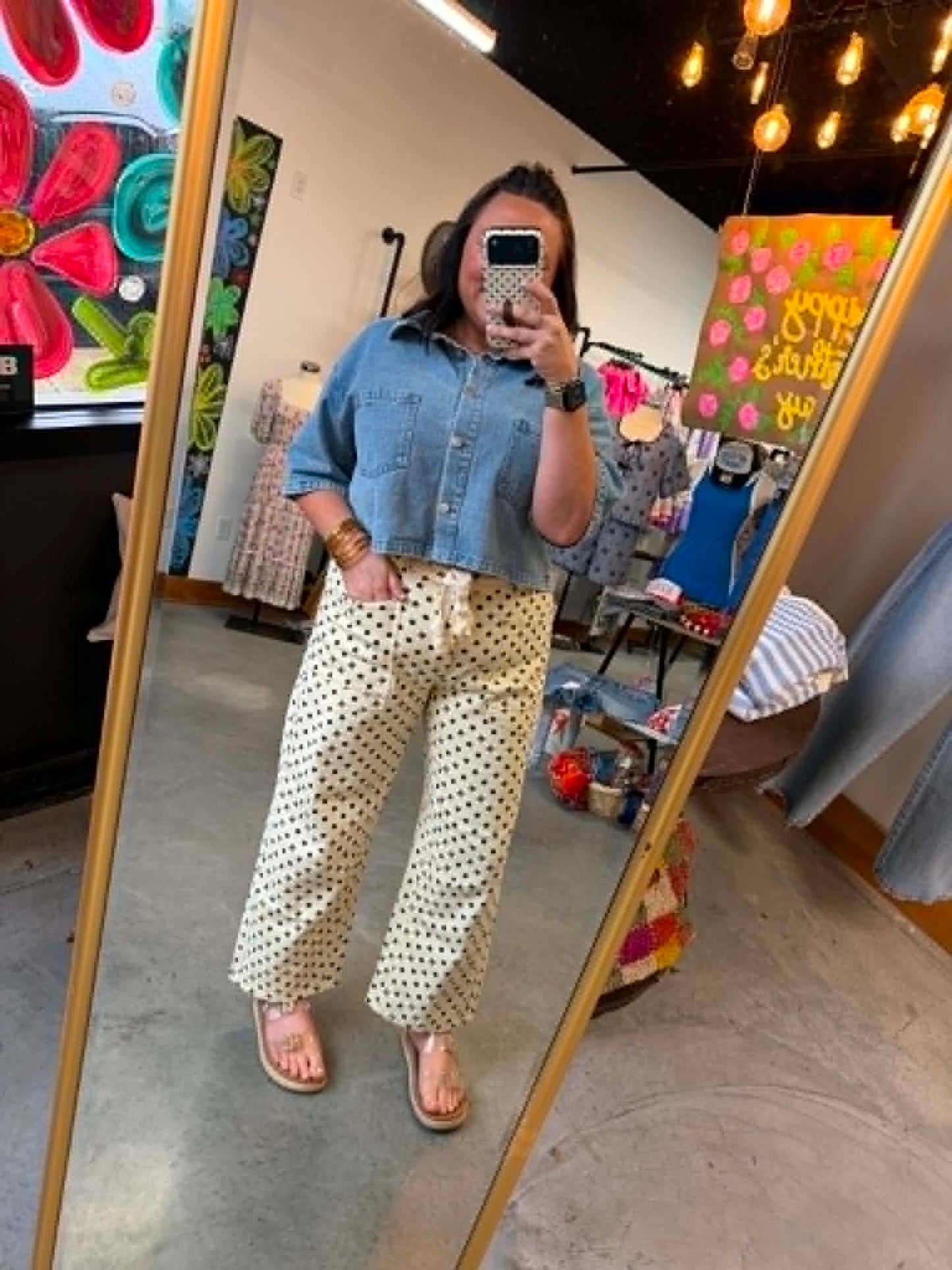 Polka Dot Barrel Pants