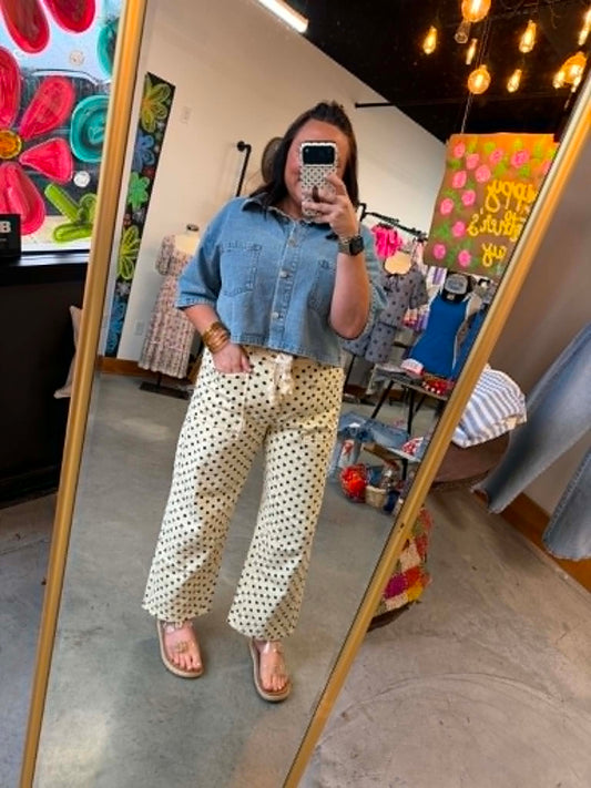 Polka Dot Barrel Pants
