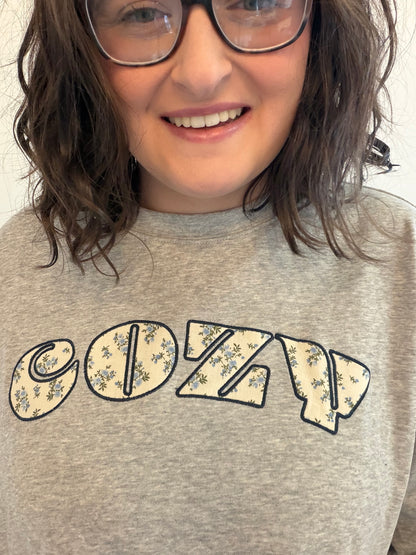 COZY floral appliqué