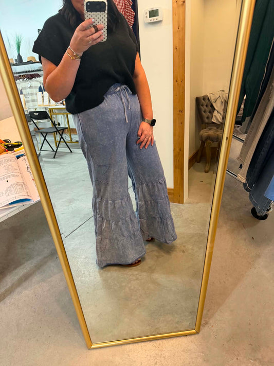 Blue Star Flare Pants