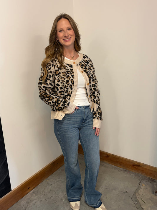 Leopard Button Up Cardi