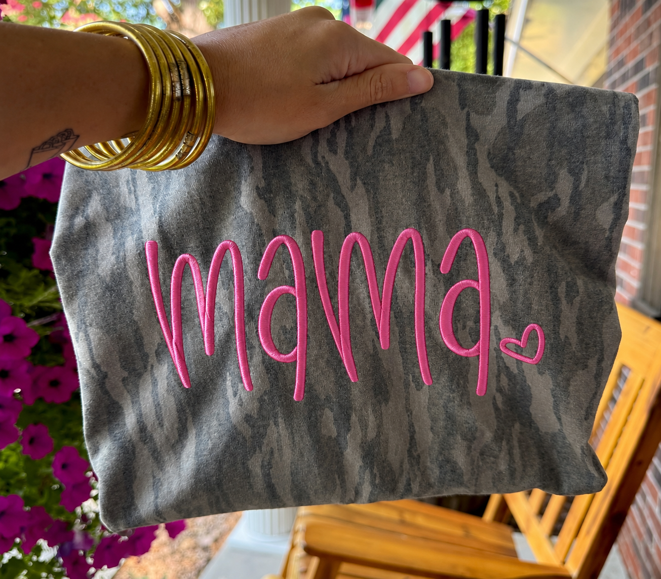 Mama Embroidered Mossy Oak Tee