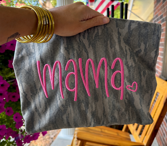 Mama Embroidered Mossy Oak Tee
