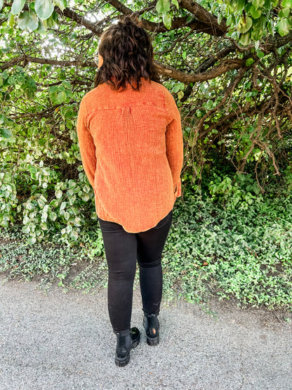 Rust Button Up Top