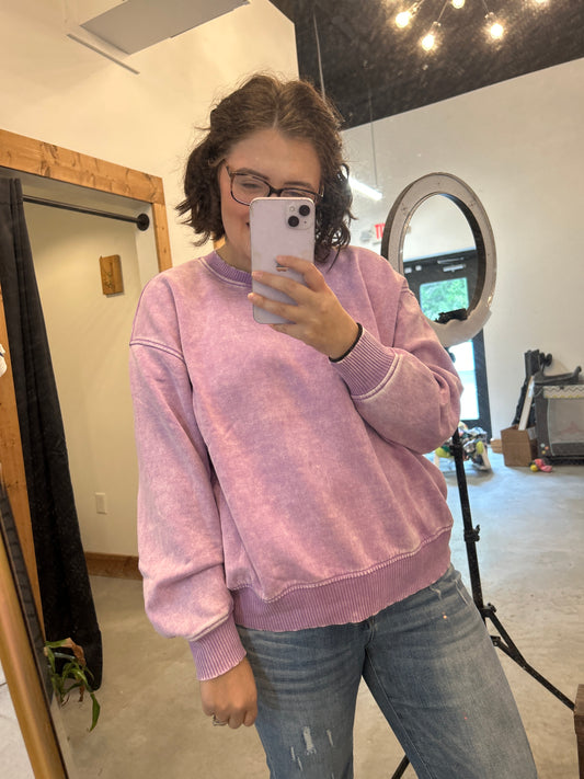 Comfy cozy mineral wash pullover