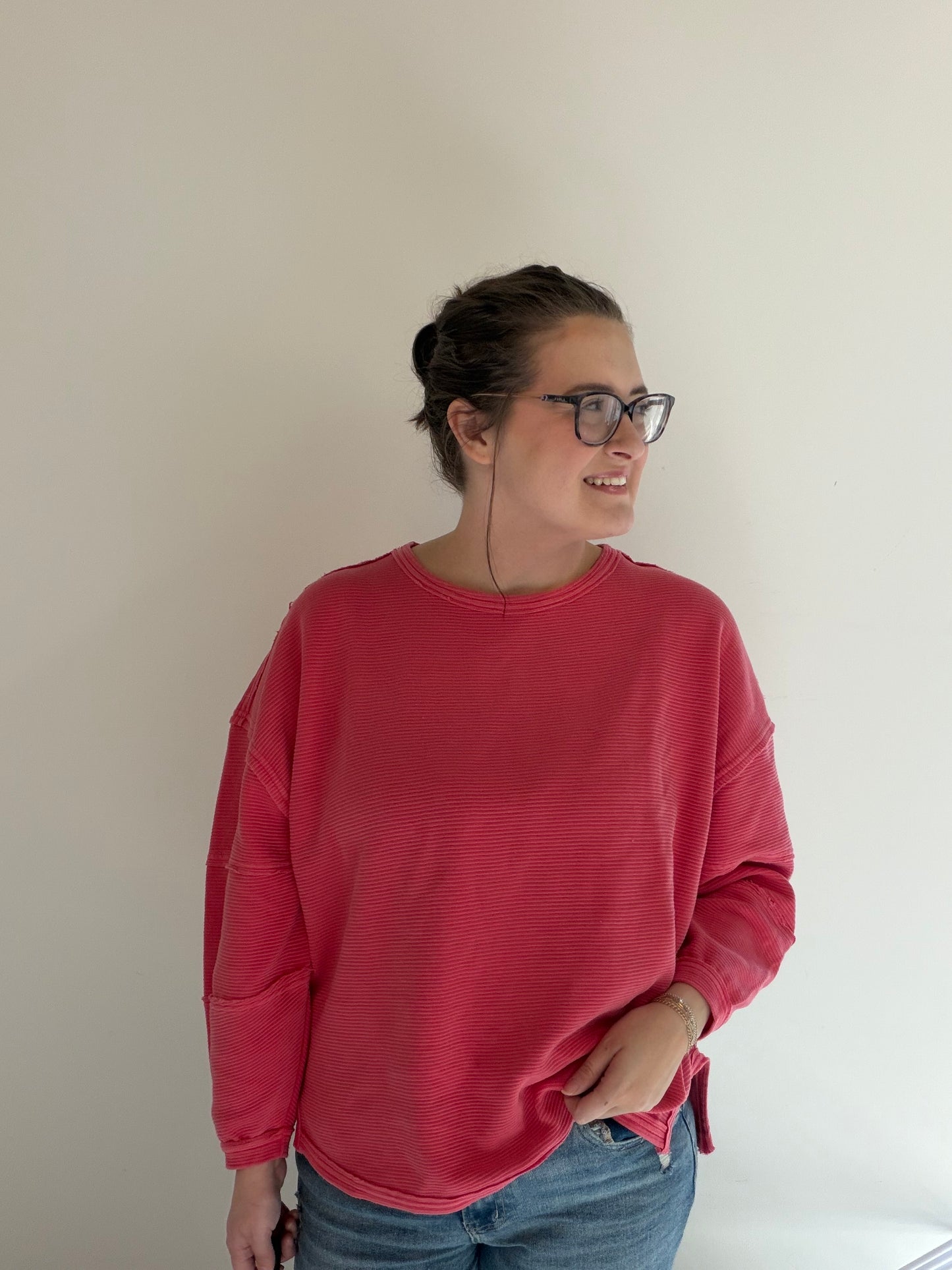 Spring Vibes Ribbed Pullover