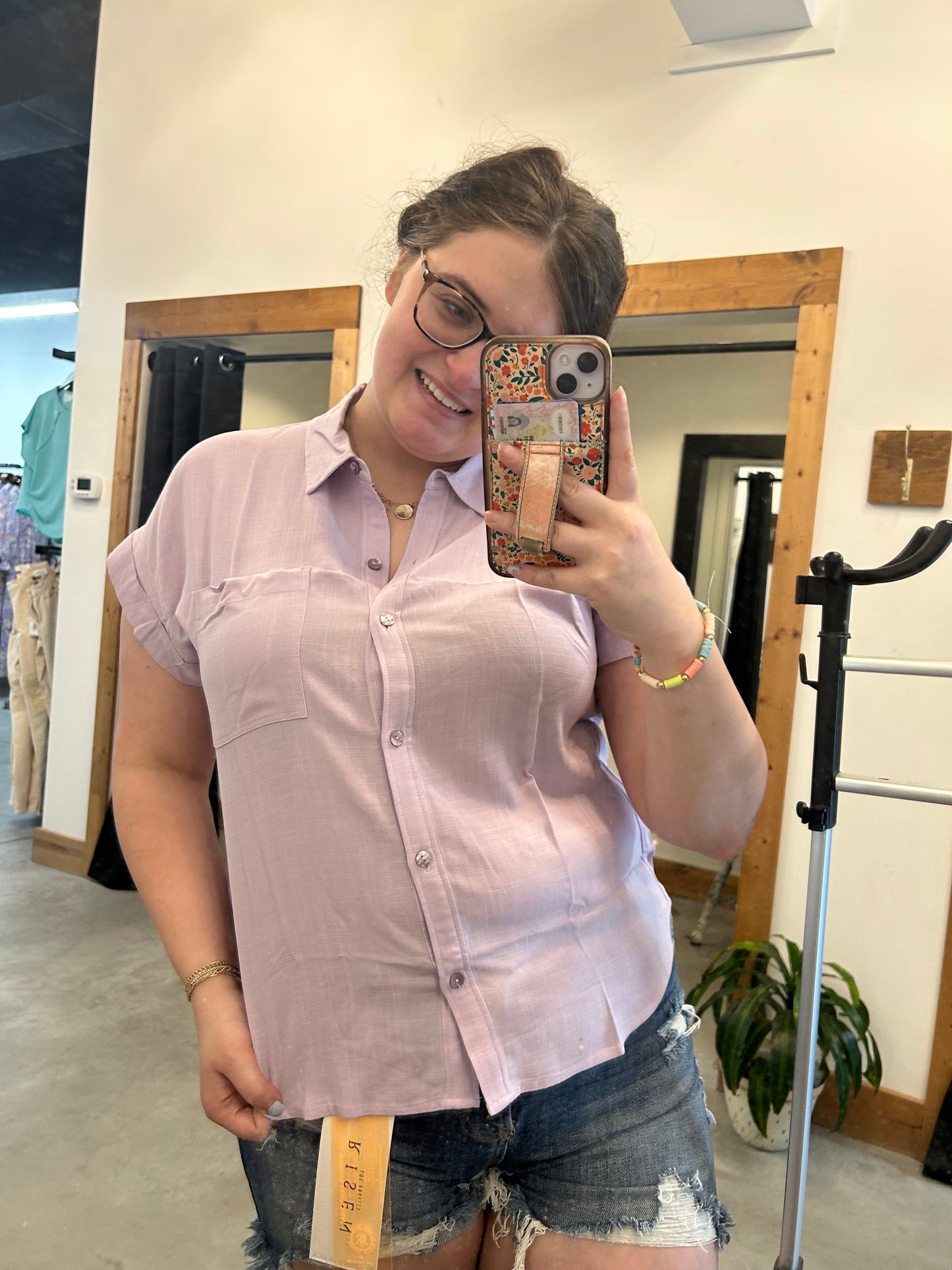 Lovely Lilac Button up Top