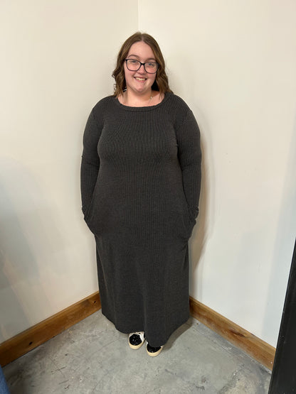 Ribbed Long Sleeve Maxi Dress