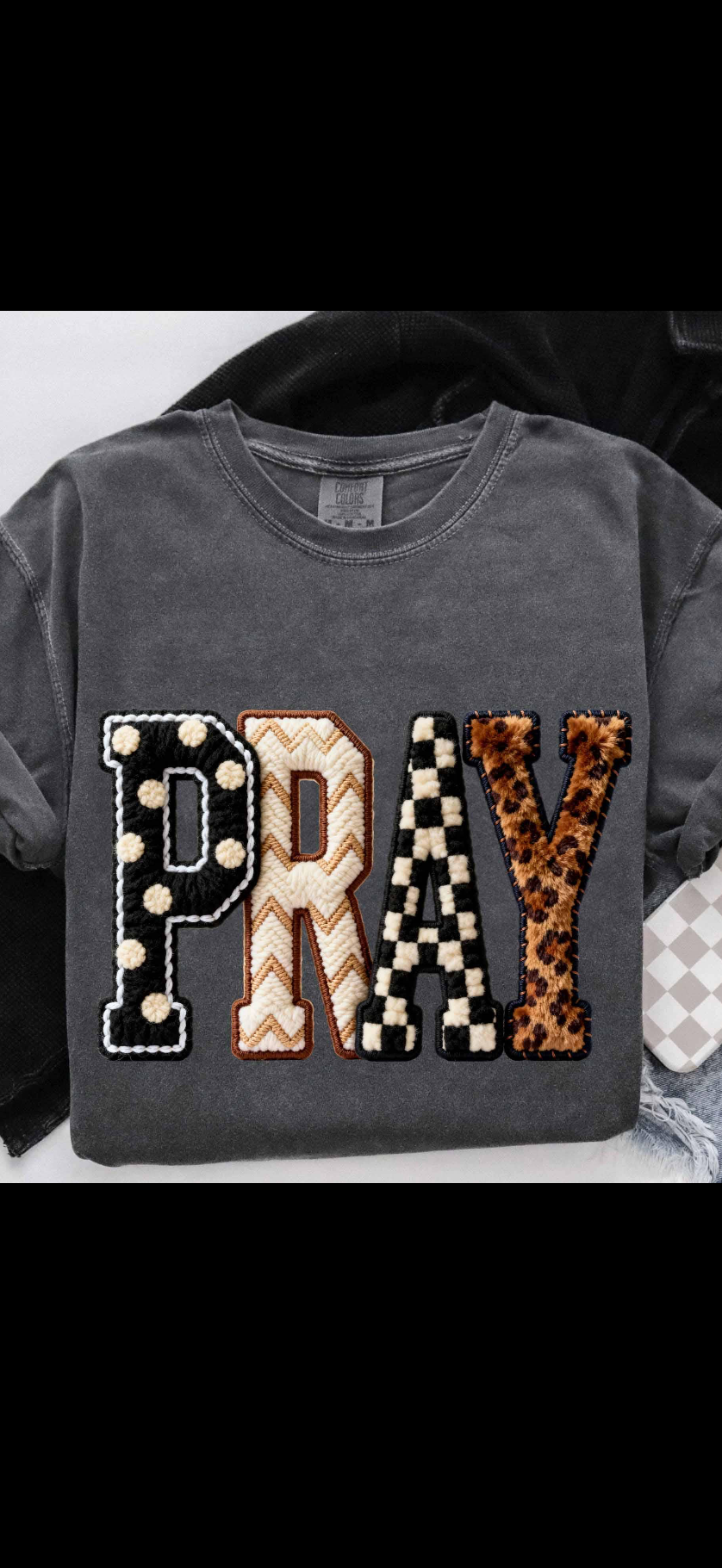 Pray Faux Embroidery