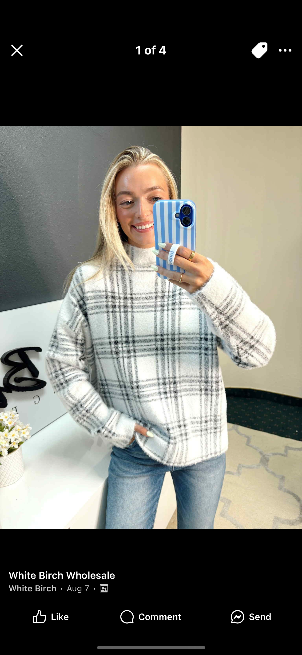Teddy Soft Plaid Sweater
