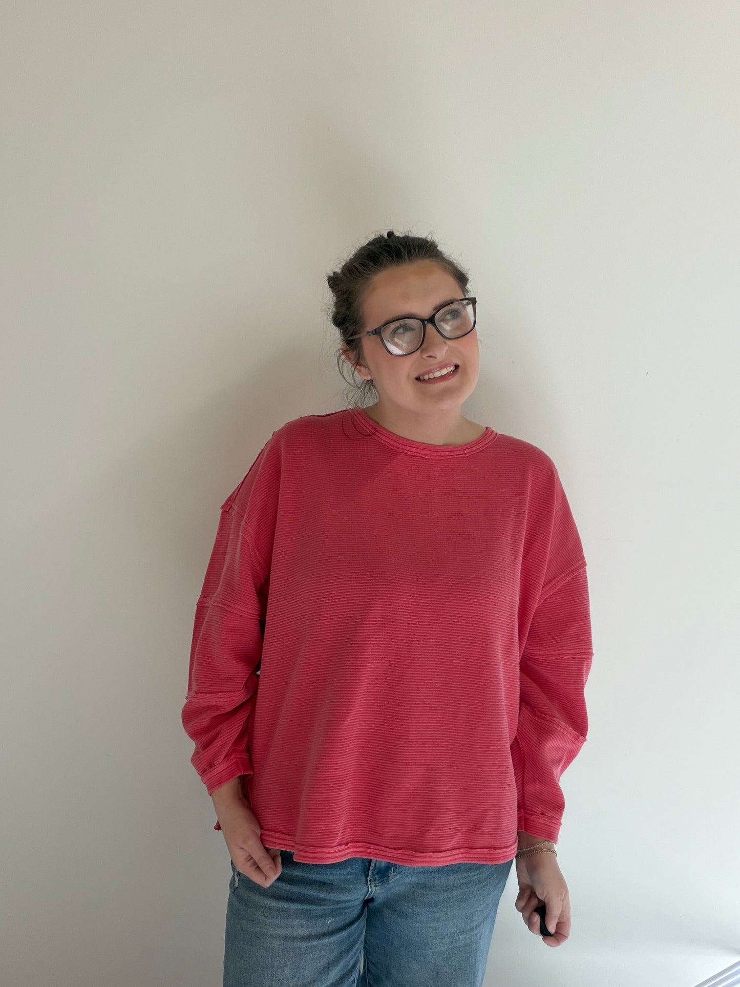 Spring Vibes Ribbed Pullover