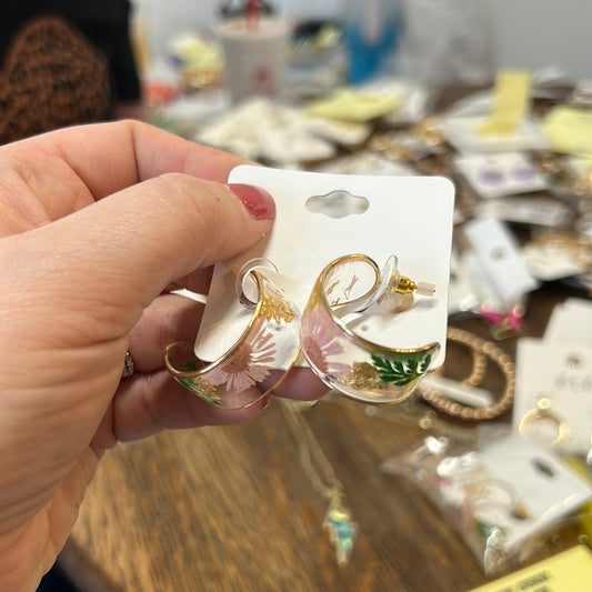 Resin Flower Hoops