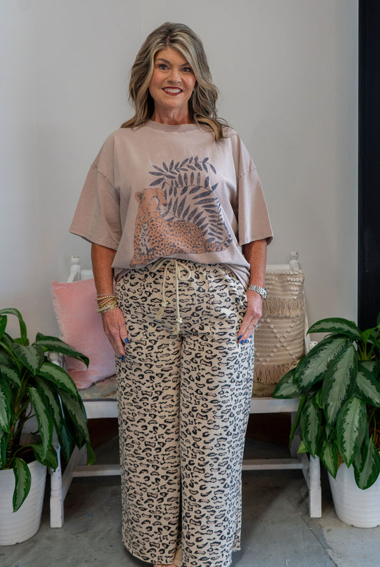 Leopard Pull On Pant