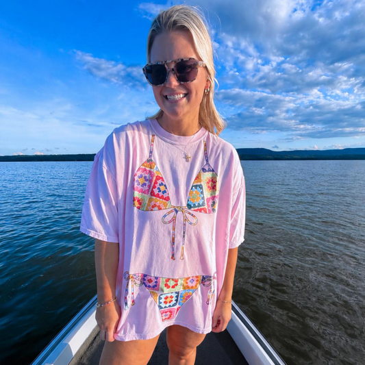 Crochet Bikini Coverup Tee