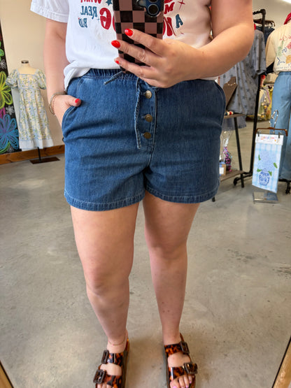 Midnight Coast Denim Shorts