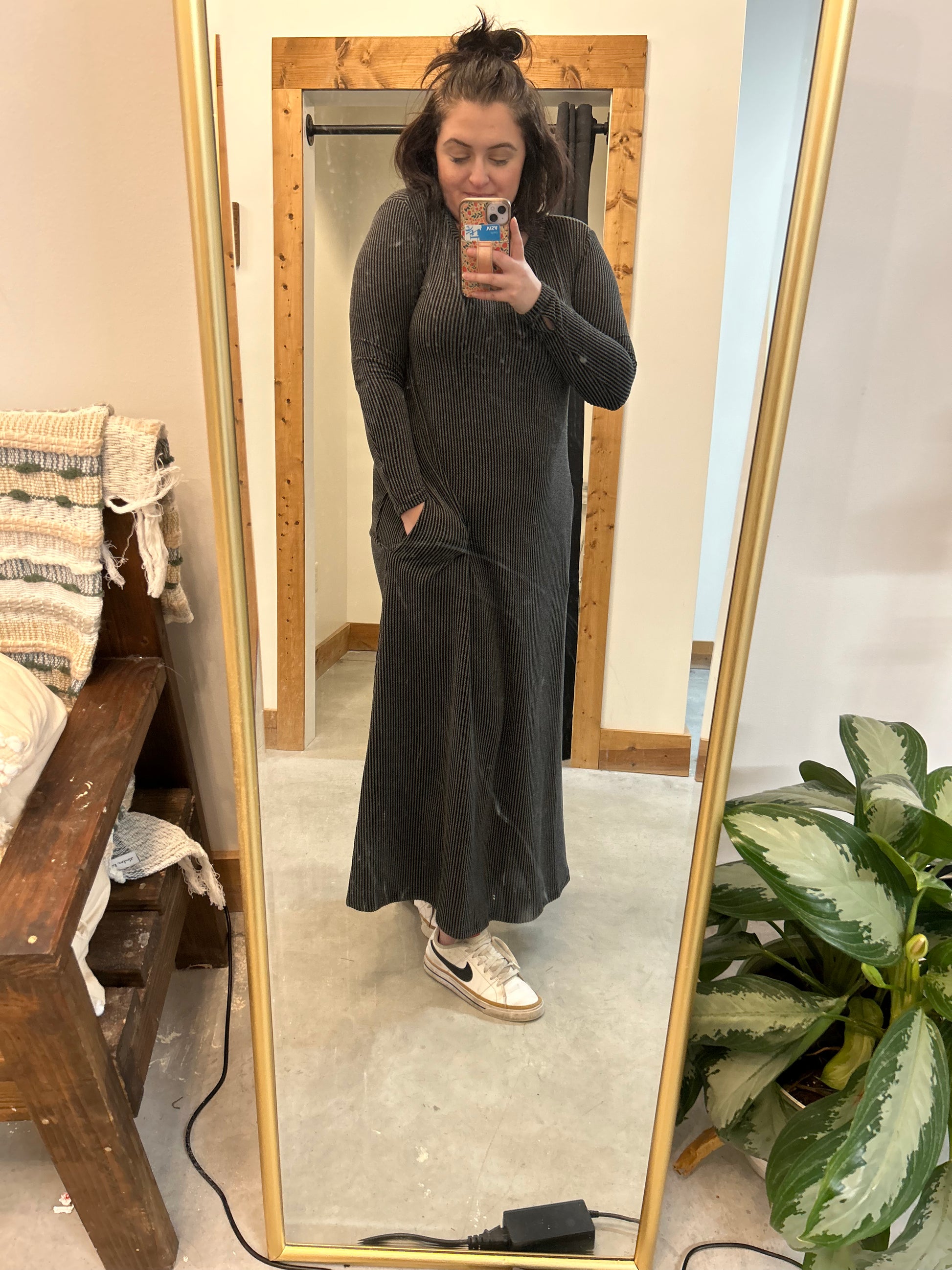 Ribbed Long Sleeve Maxi Dress Blooming Soul Boutique Ribbed Long Sleeve Maxi Dress Blooming Soul Boutique