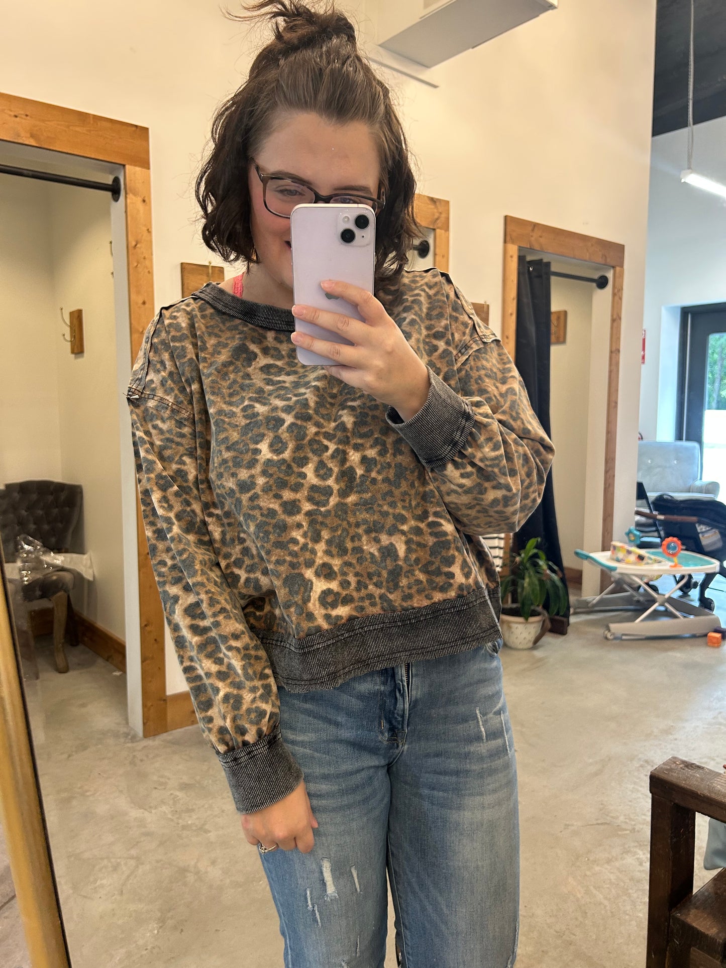 Open Back Leopard Top