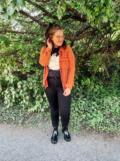 Rust Button Up Top