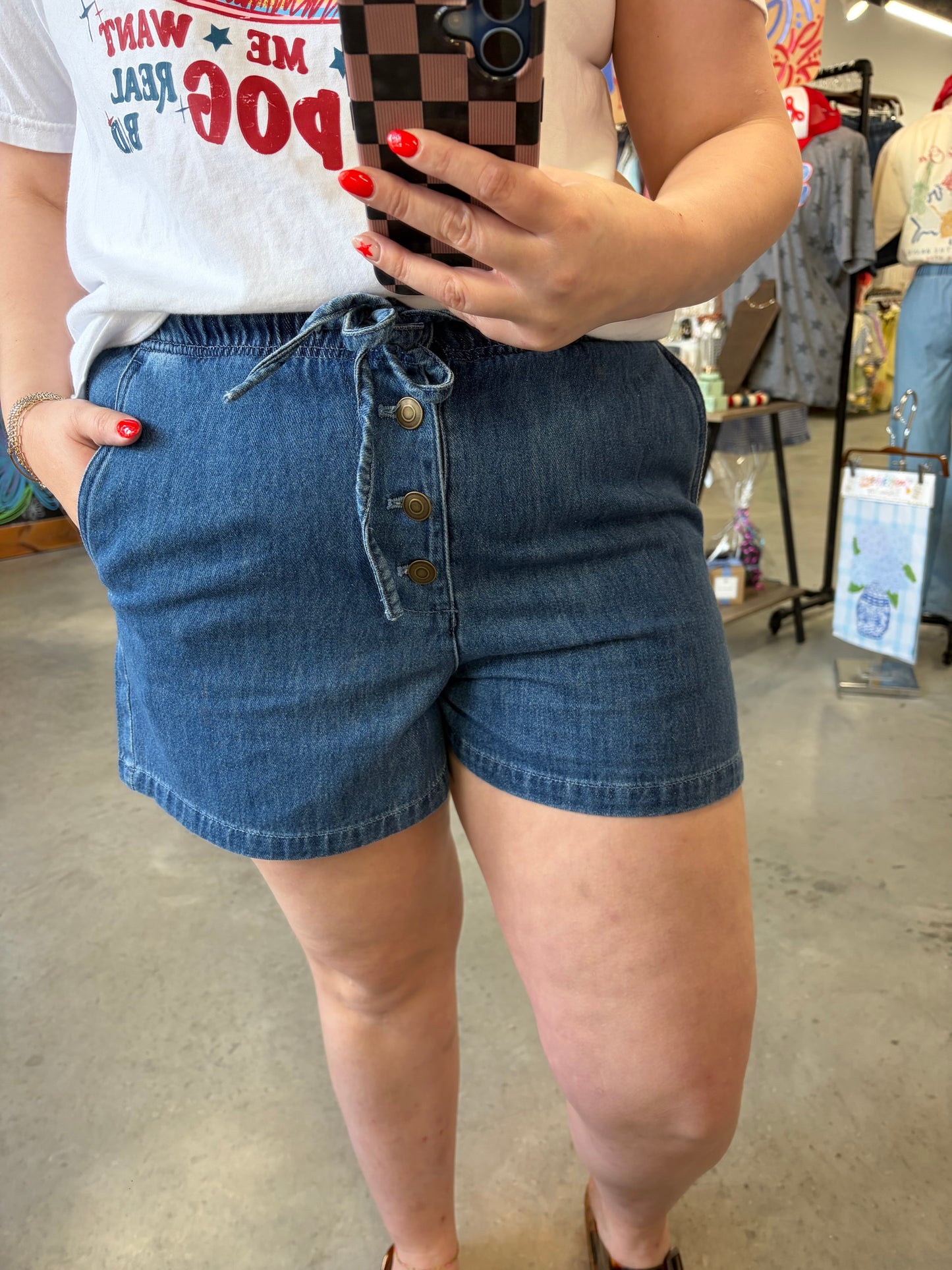 Midnight Coast Denim Shorts