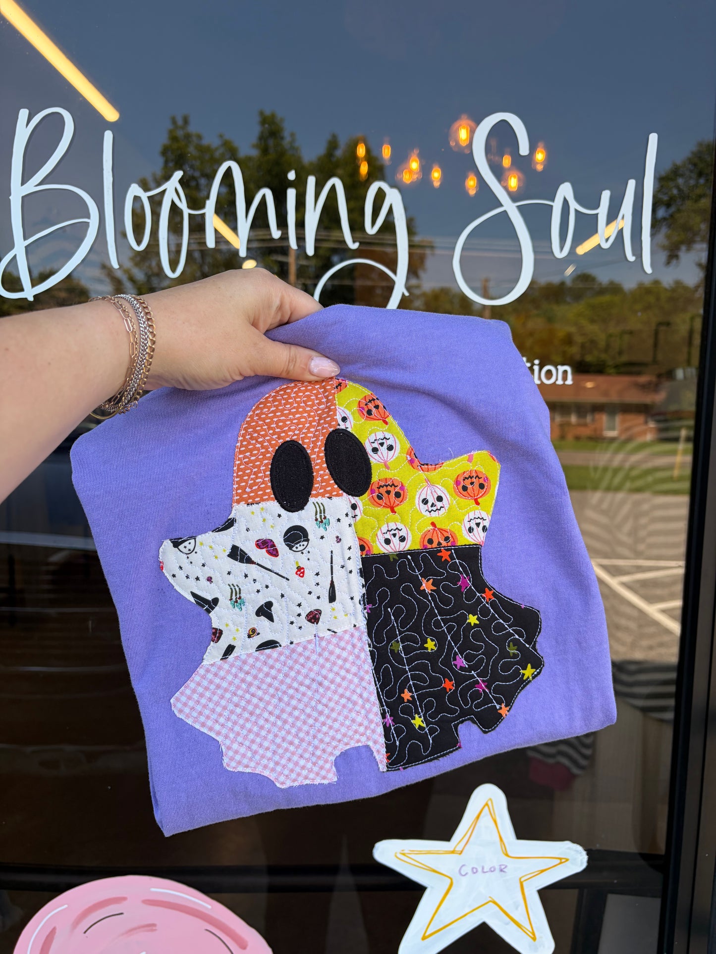 Quilted applique Ghost Tee