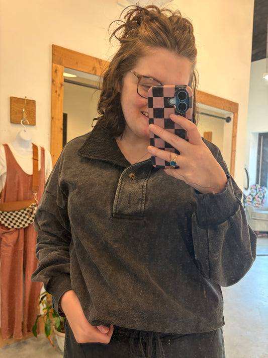 Ash Half Button Pullover