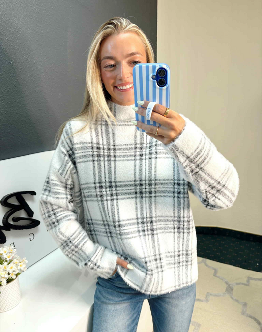 Teddy Soft Plaid Sweater