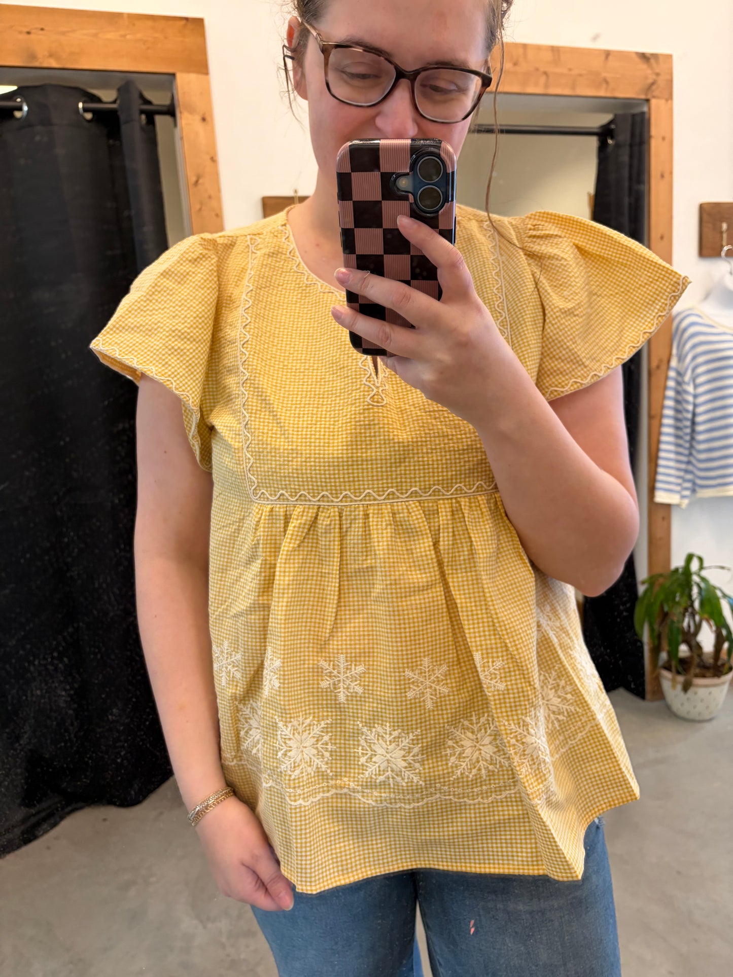 Sunshine Embroidered Detail Top