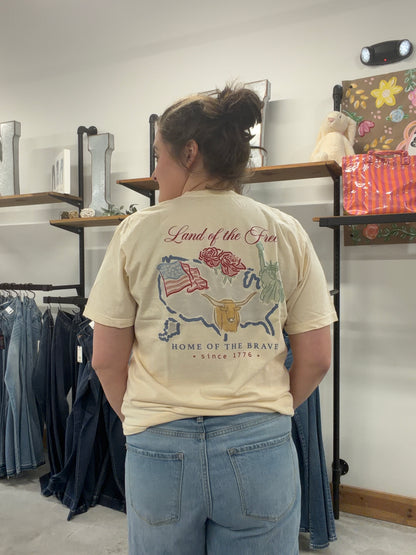 Land of the Free Watercolor Tee