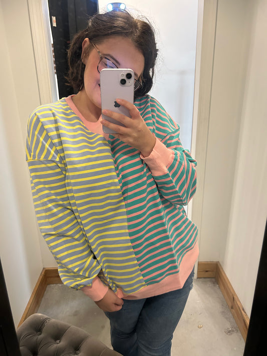 Mismatched Pullover Top