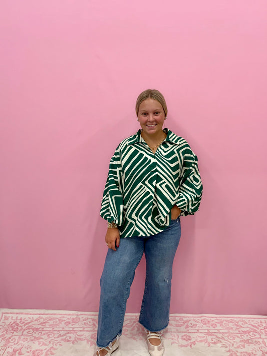 The Green Getaway Blouse