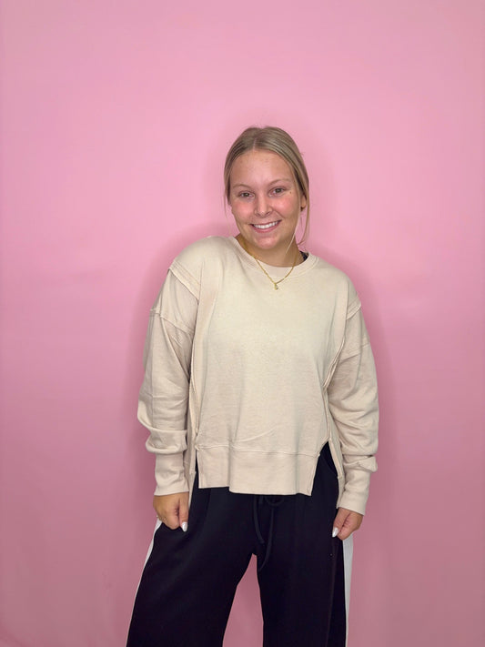 The Unwind Pullover - Tan