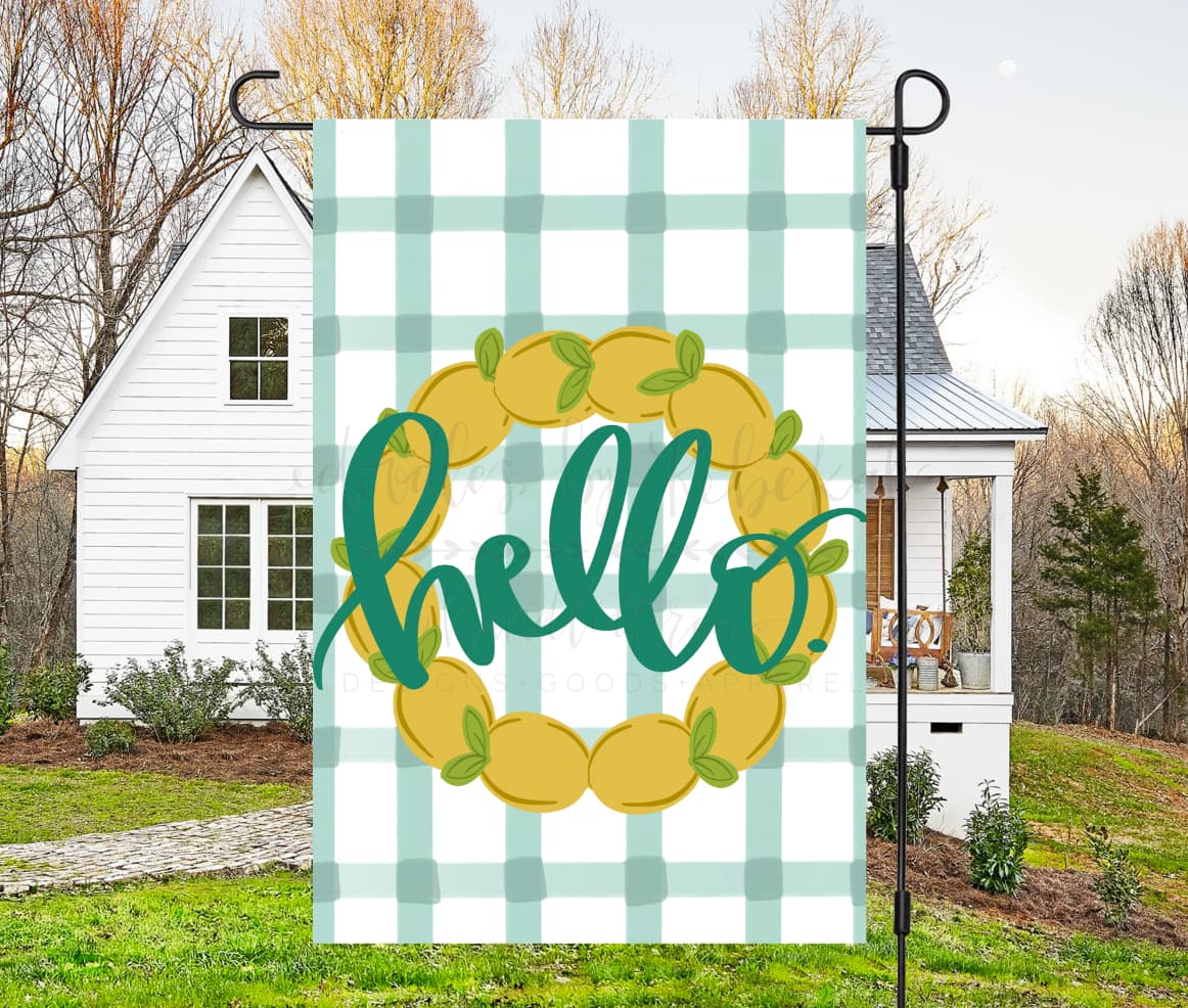 Hello Lemons Garden Flag
