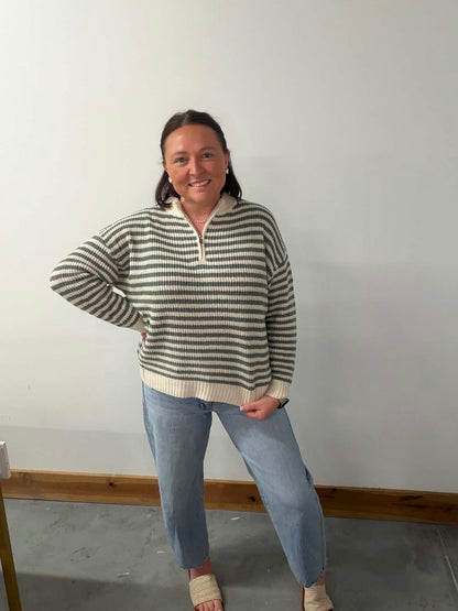 The Coastal Stripe Quarter Zip