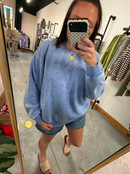 Everyday Oversized Sweatshirt - Cornflower Blue