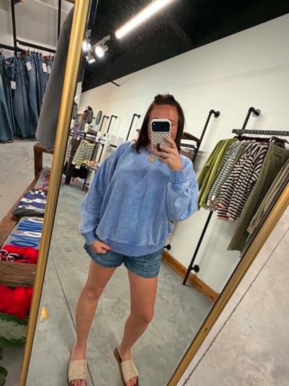 Everyday Oversized Sweatshirt - Cornflower Blue