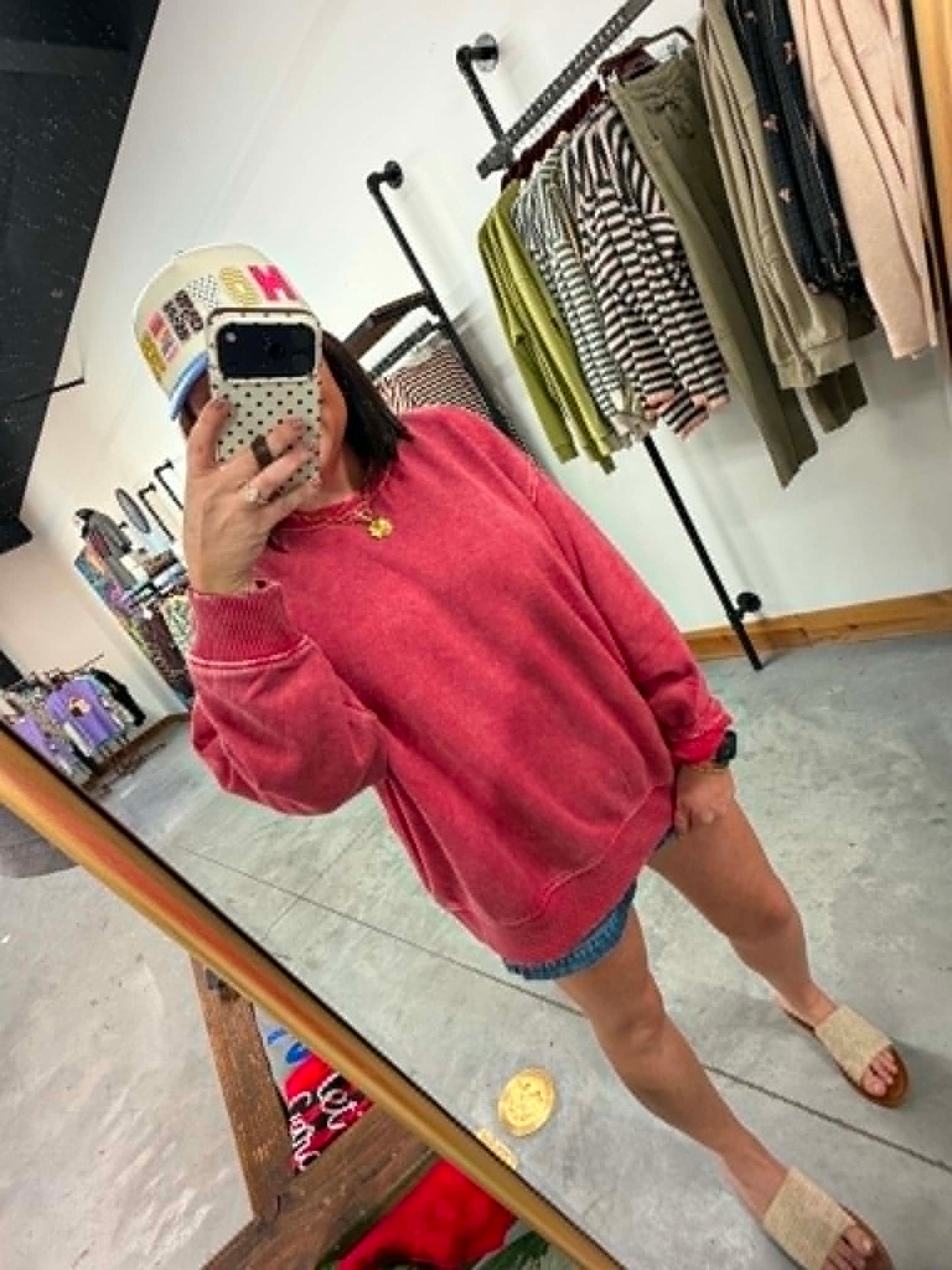 Everyday Oversized Sweatshirt - Dk Red
