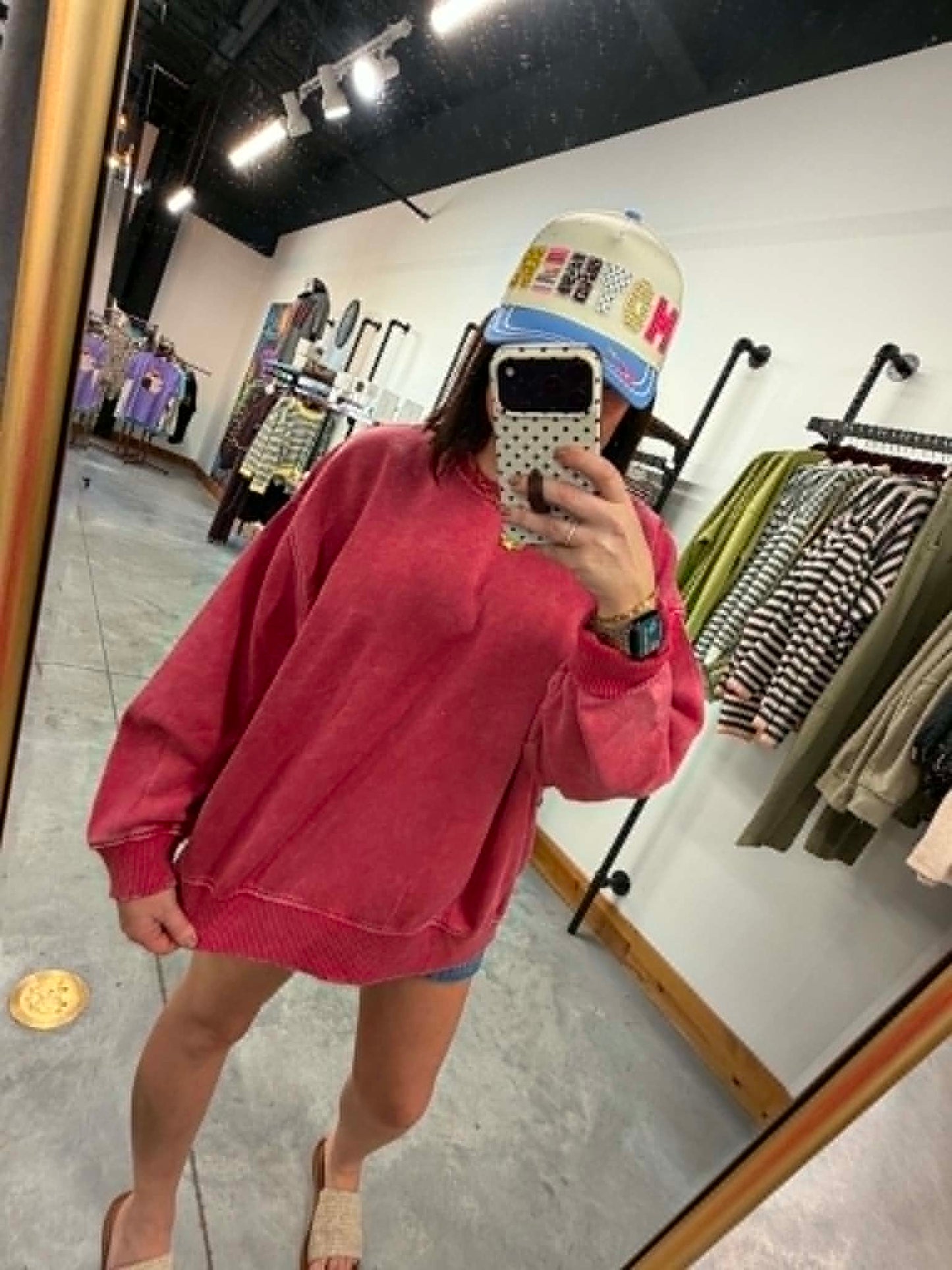 Everyday Oversized Sweatshirt - Dk Red