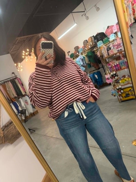 Cherry Blossom Stripe Henley