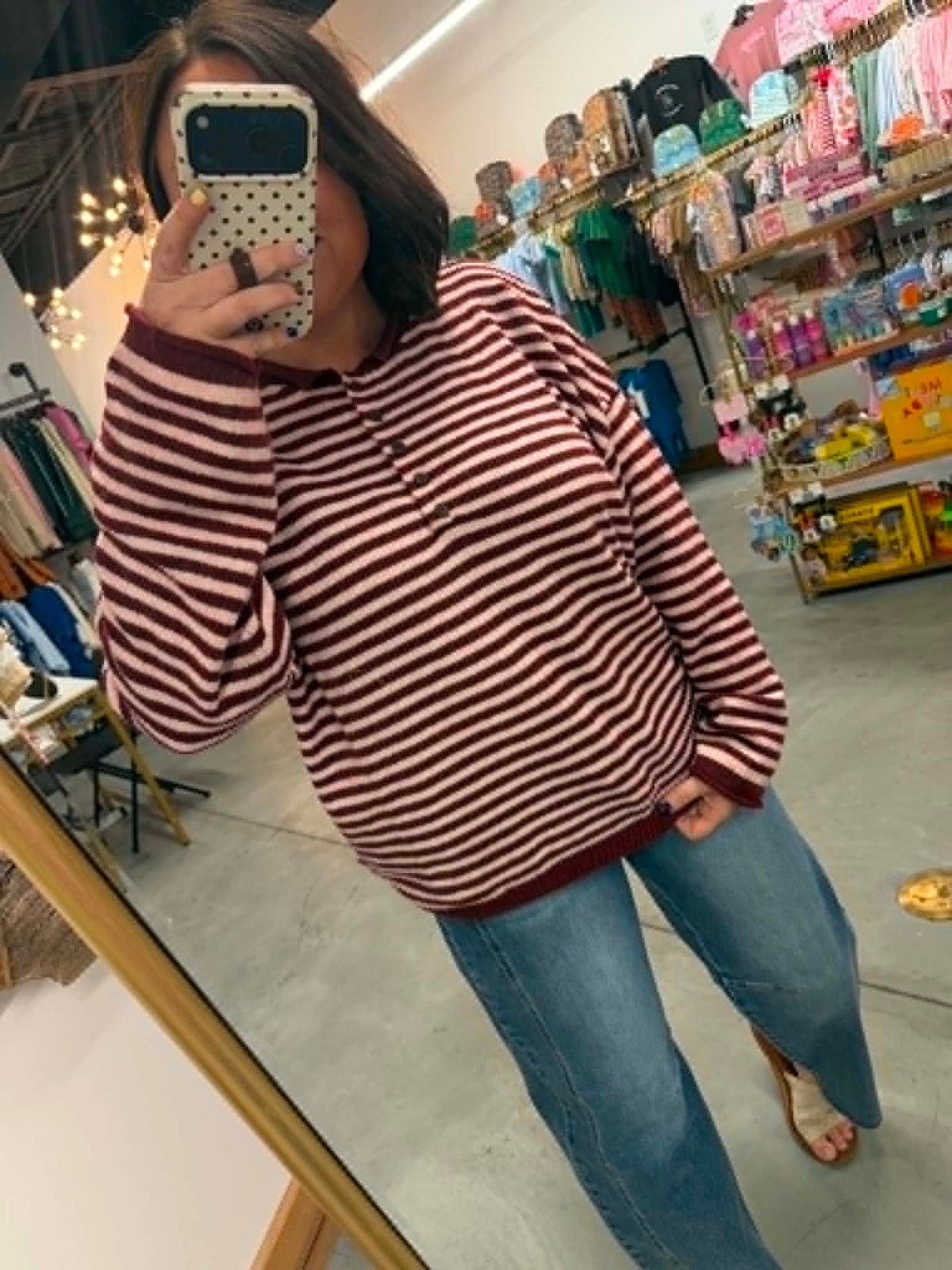 Cherry Blossom Stripe Henley