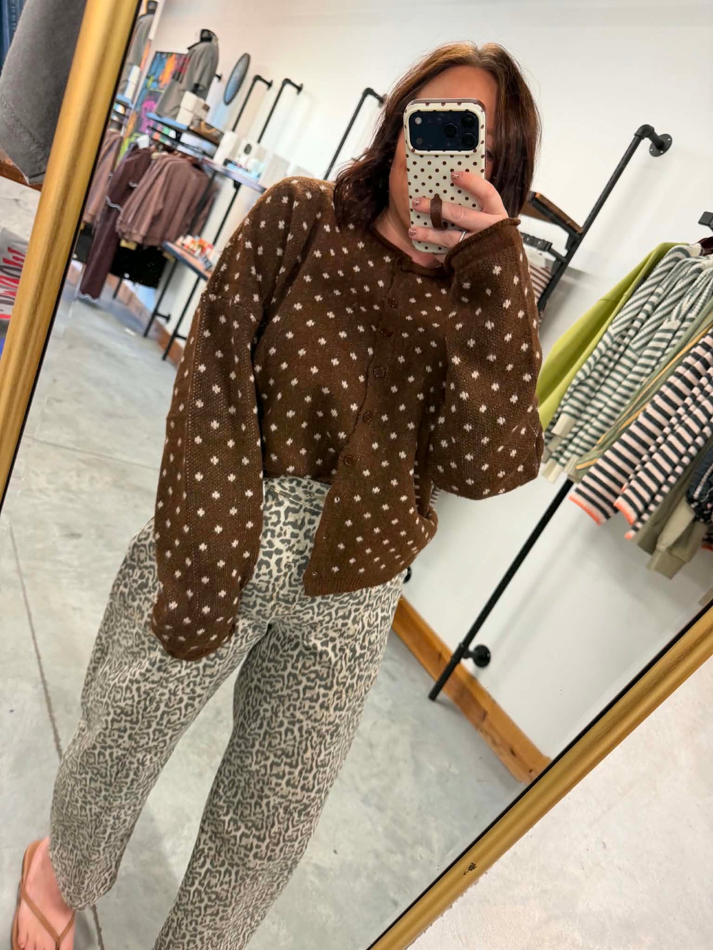 Cocoa Dot Cardigan