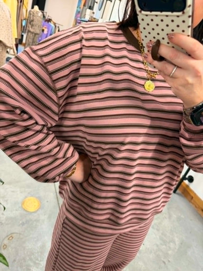 Cocoa Rose Striped Flare Bottoms