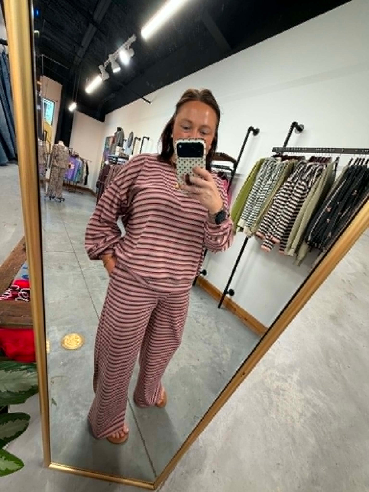 Cocoa Rose Striped Flare Bottoms