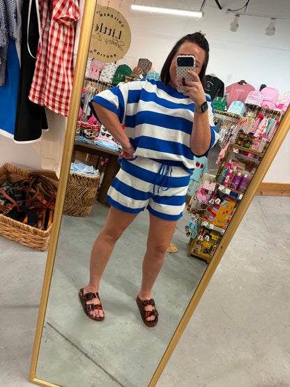 Blue Game Day Striped Lounge Set