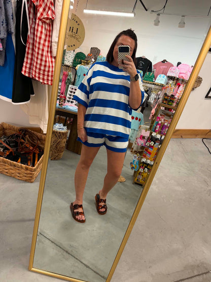 Blue Game Day Striped Lounge Set