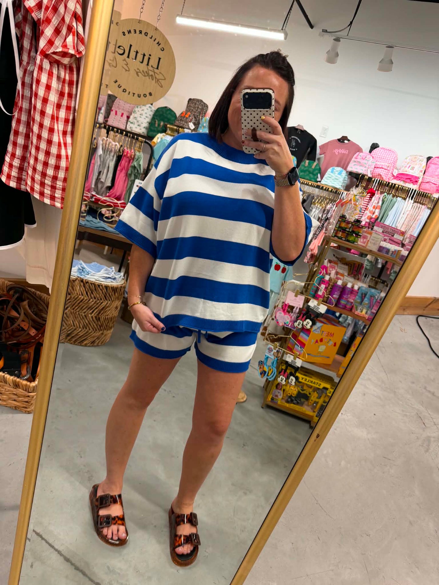 Blue Game Day Striped Lounge Set