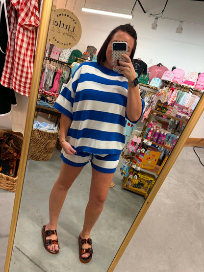 Blue Game Day Striped Lounge Set
