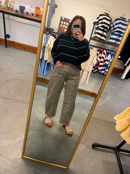 Navy Oversized Striped Pullover